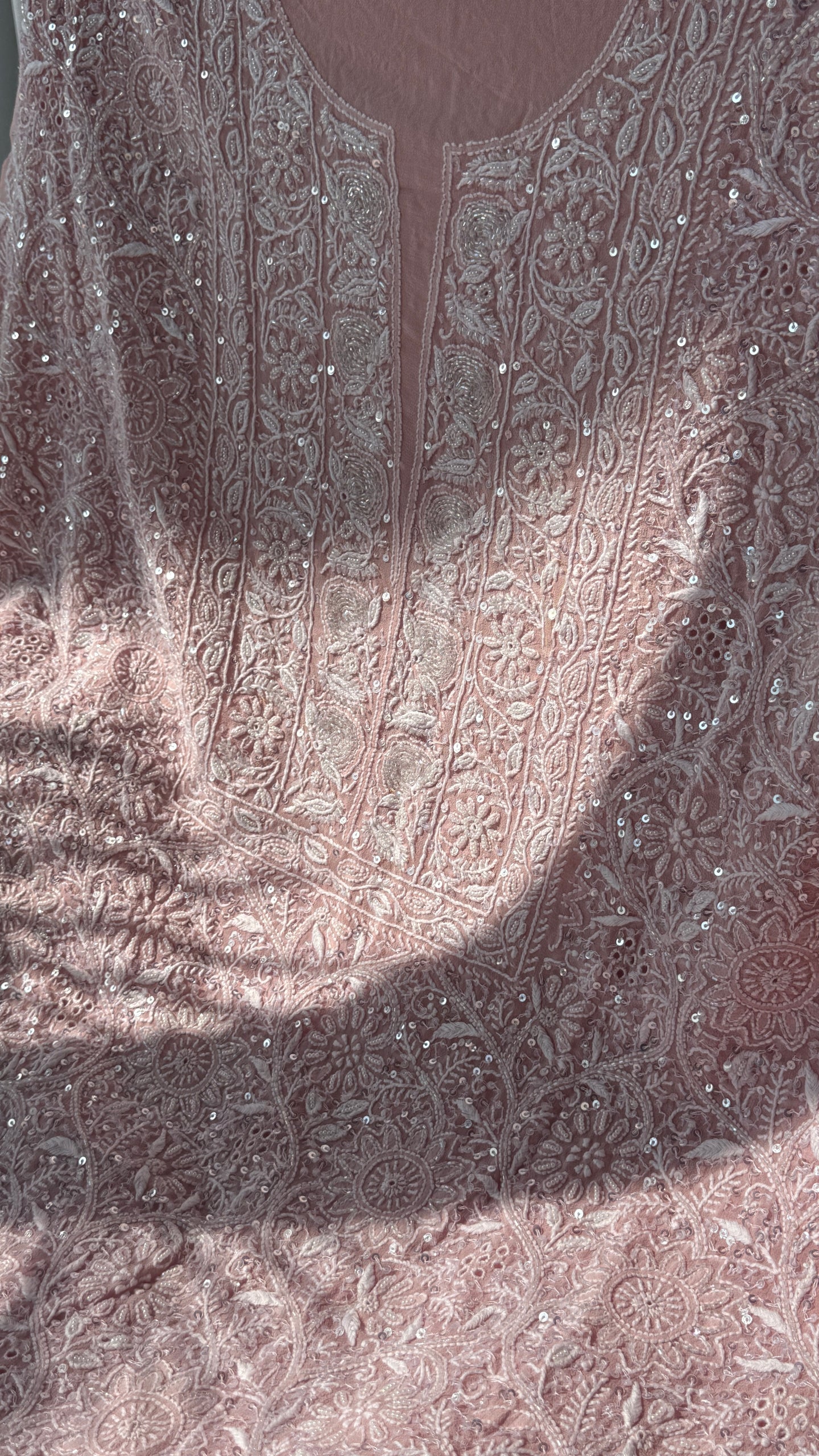 Suhaan Chikankari pearl sequins cut Dana kurta and dupatta